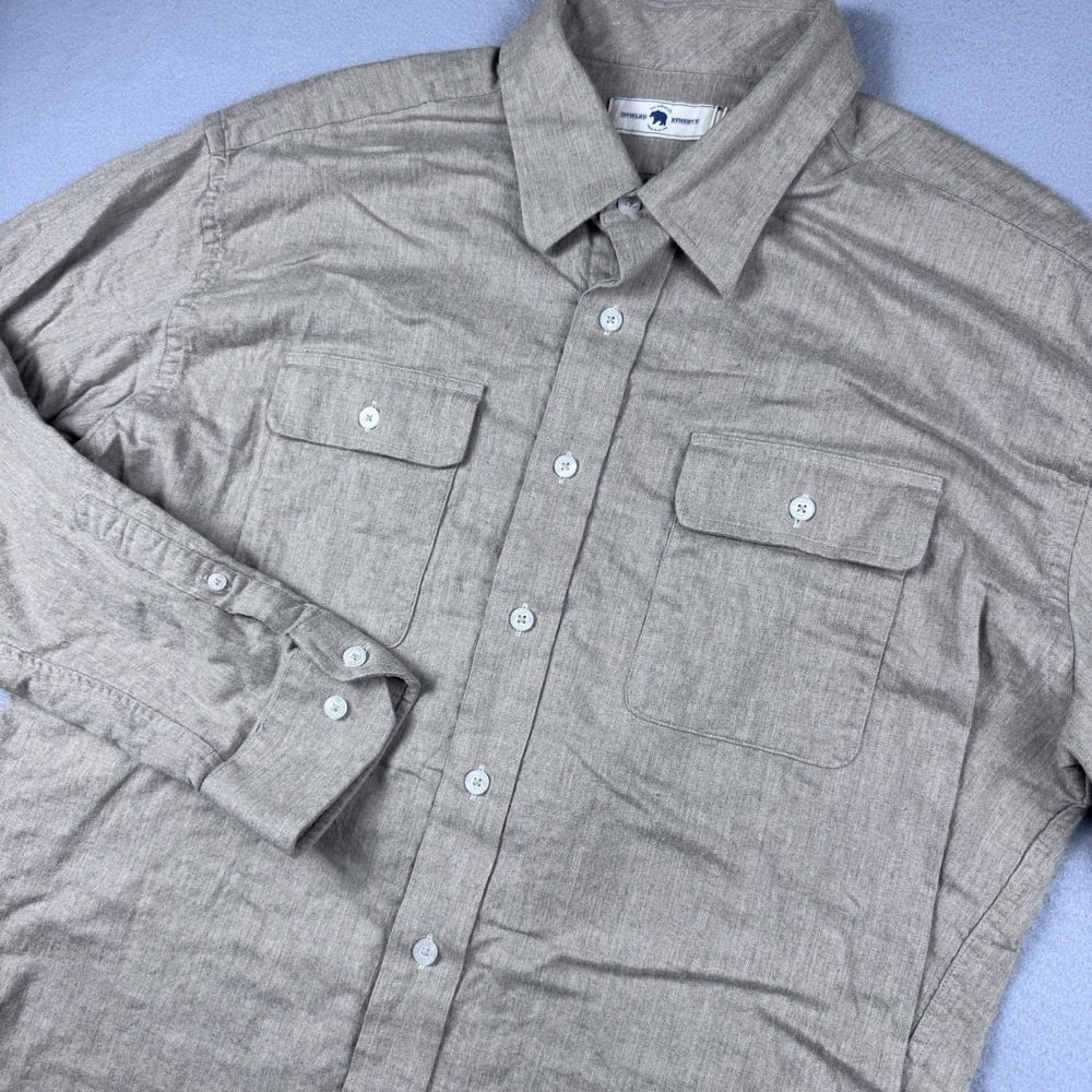 Onward Reserve Milton Utility Flannel Men L Tan Long Sleeve‎ Pockets Outdoors